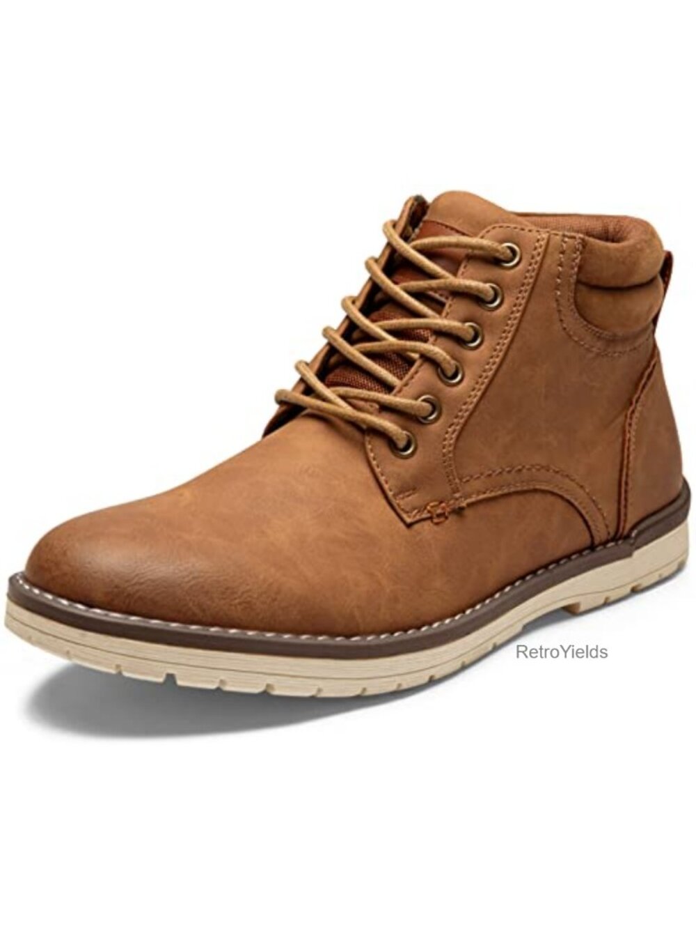 Men's Hiking Boots Faux Leather Lace-Up Ankle Boots